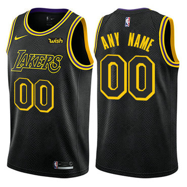 Mens Nike Los Angeles Lakers Customized Swingman Black NBA City Edition Jersey->nfl hats->Sports Caps